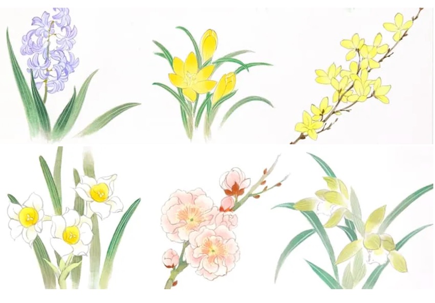 【伊場仙】手元にパッと華やぐ季節感を　手描きの花をあしらった絹扇子